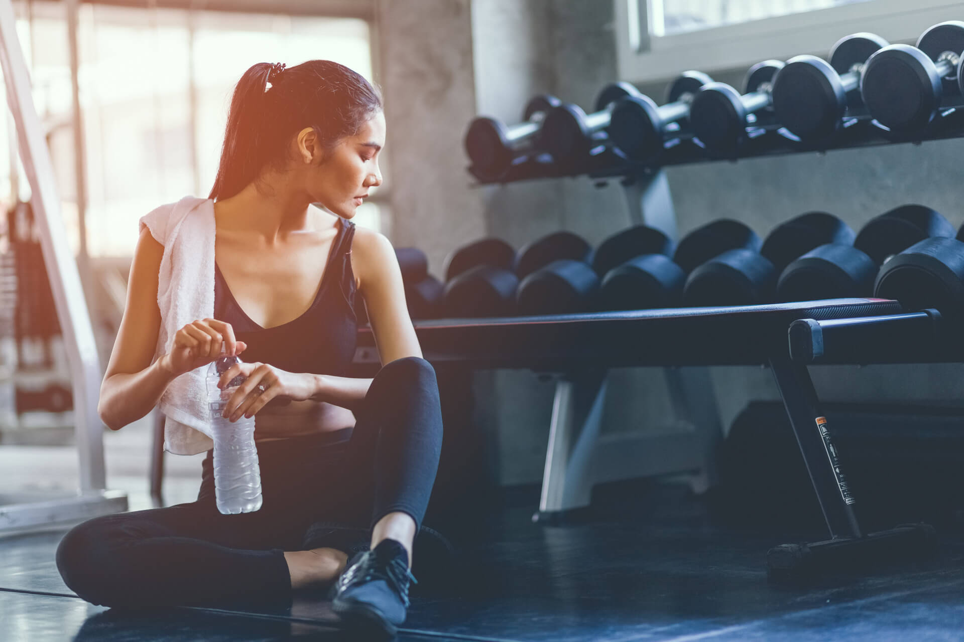 Woman working out.